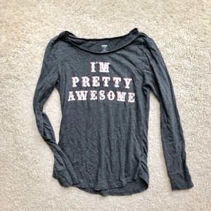Old Navy I’m Awesome gray shirt size 10/12 Large